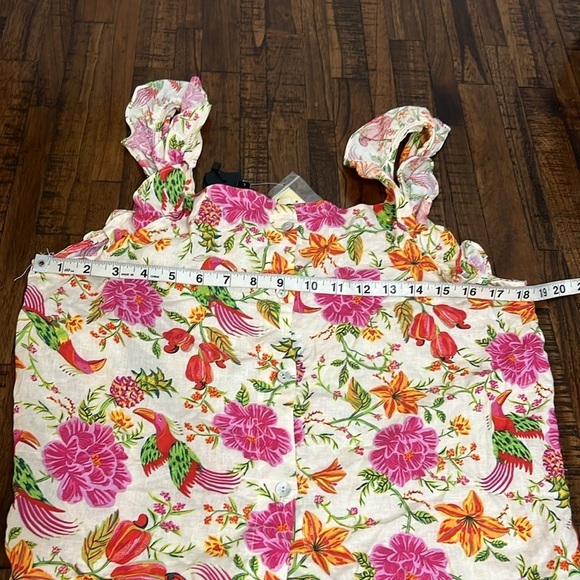 Linen Rachel Zoe set top and shorts linen & rayon floral pattern Sz L nwt - Picture 10 of 16